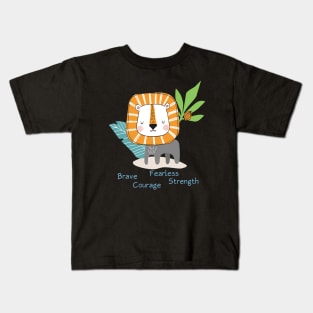 Lion - Strong Animal - Educate Kids T-Shirt